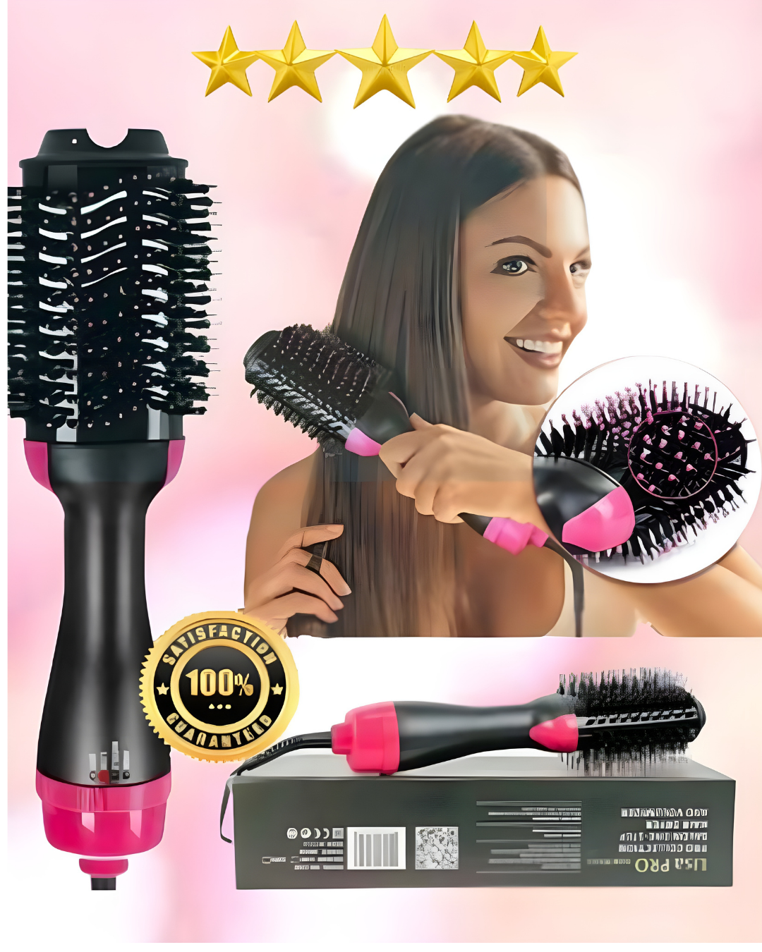 3-in-1 Hot Air Brush Hair Dryer & Styling