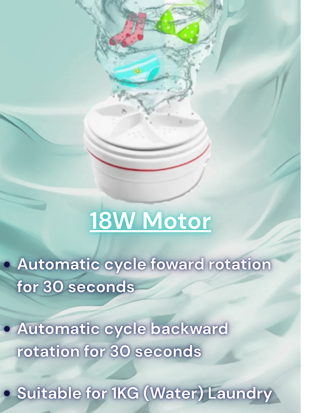 Portable Mini Washing Machine USB Rotating Turbine