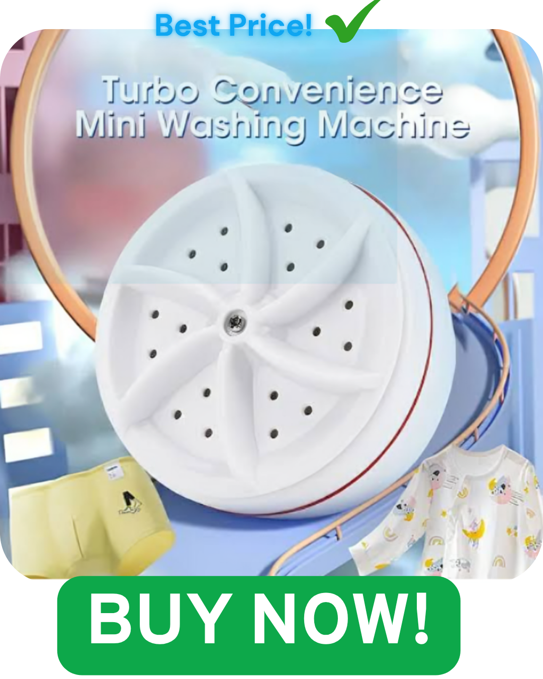 Portable Mini Washing Machine USB Rotating Turbine